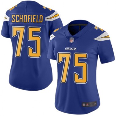 Los Angeles Chargers NFL Football Michael Schofield Electric Blue Jersey Women Limited 75 Rush Vapor Untouchable